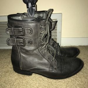 Grey Combat boots
